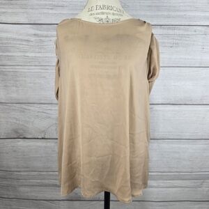 Hal Rubenstein Beige Womems Cuffed Sleeve Blouse